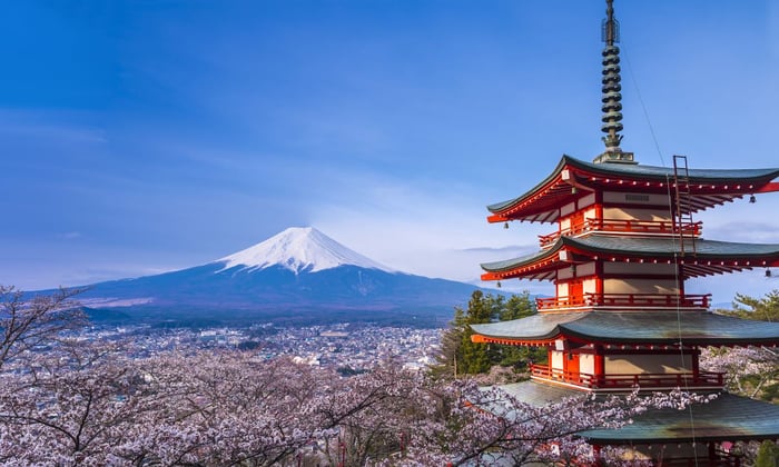 A view of Mount Fuji, Japan