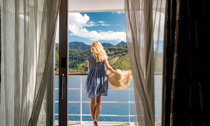 Enjoying the views of Tahiti on a Paul Gauguin cruise