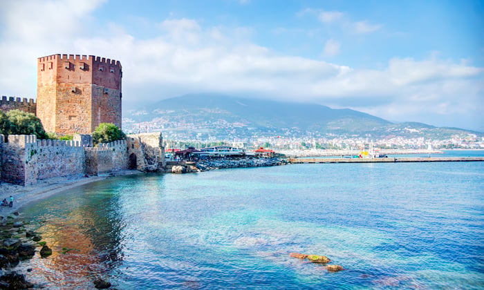 Kizil Kule red tower in Alanya, Turkey 