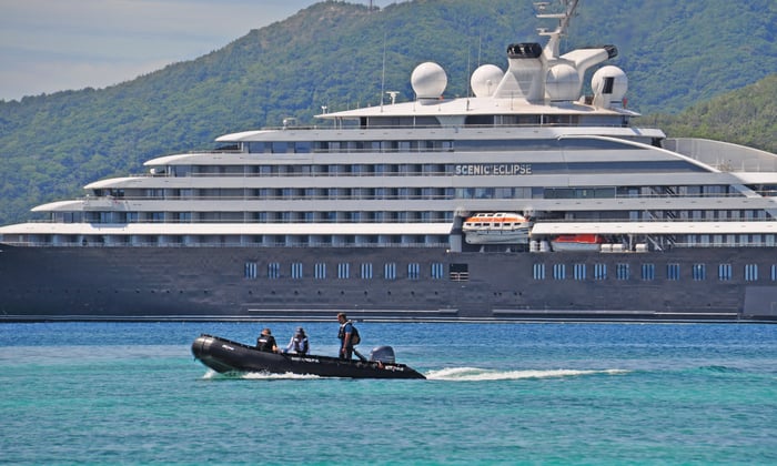Zodiacs alongside the Scenic Eclipse
