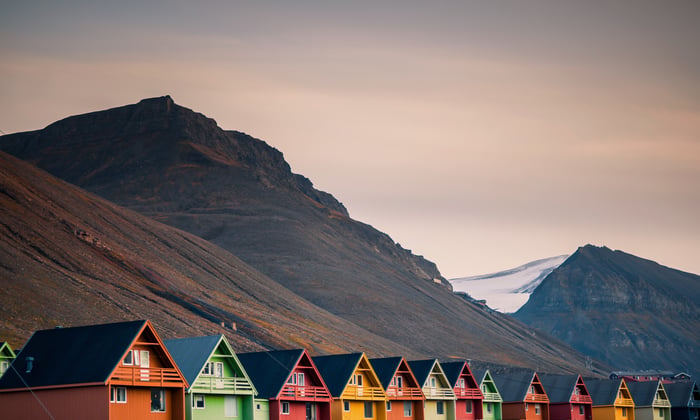 Houses in Longyearbyen, Svalbard