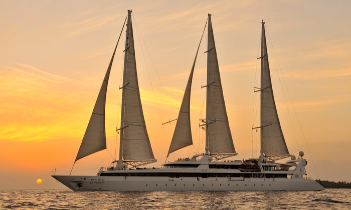 Le Ponant Yacht in the Maldives