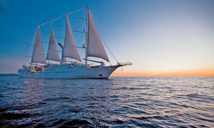 Windstar Cruises - Wind Star at sunset