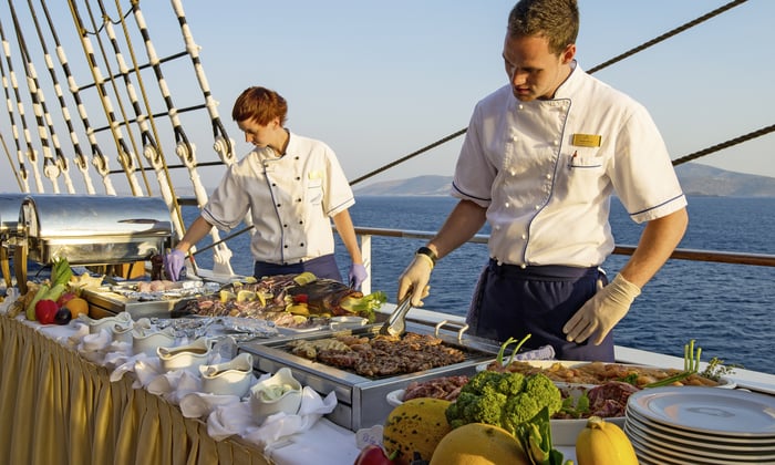 Sea Cloud II deck barbecue