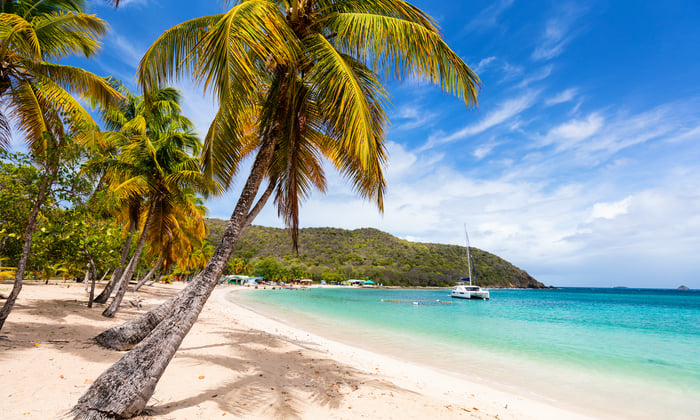 Mayreau Island in the Grenadines, visited on several small ship cruises to the Caribbean