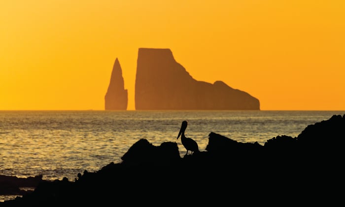 Sunset over Kicker Rock, Galapagos