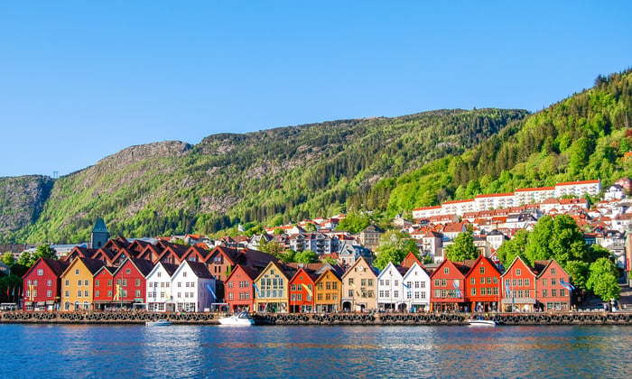 Colourful houses in Bergen in Norway