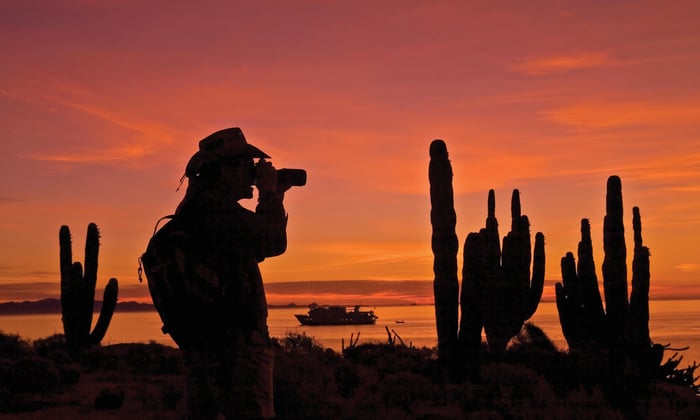 Lindblad Expeditions - Photographing the sunset in the Sea of Cortez
