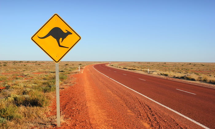 Kangaroo sign in Australia
