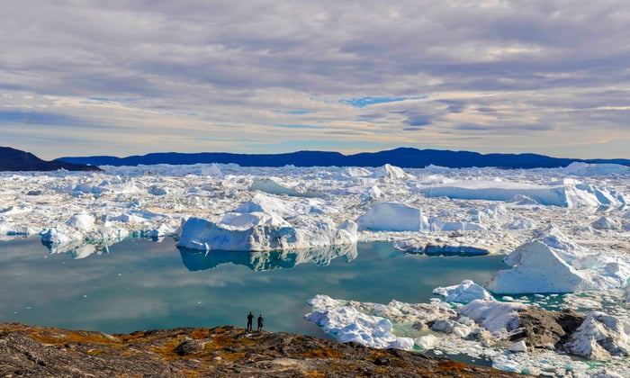 Visiting Ilulissat icefjord on a Greenland expedition cruise with Hurtigruten