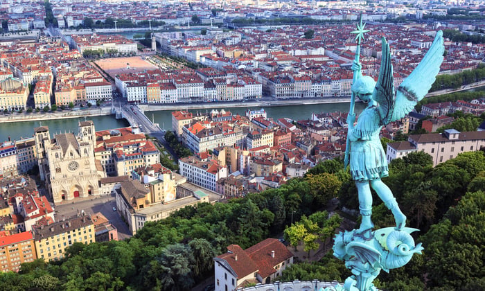 View of Lyon from Notre Dame de Fourviere