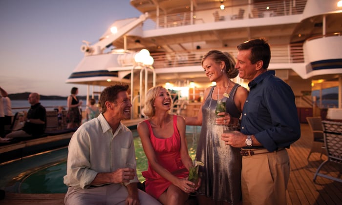 Socialising on board SeaDream Yacht Club