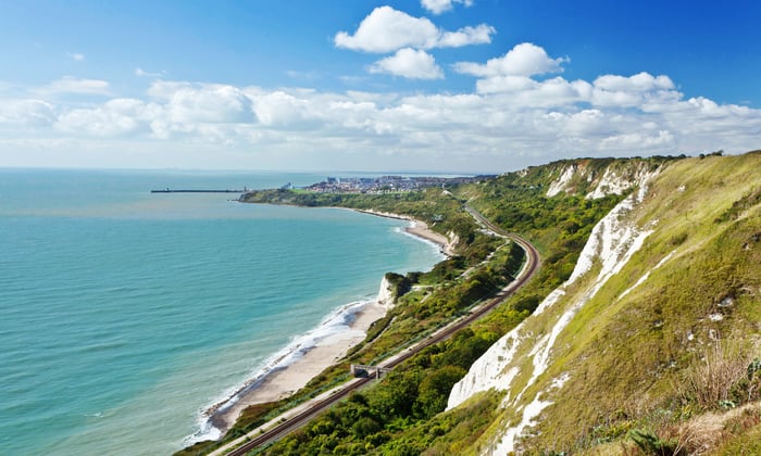 View from white cliffs of Dover
