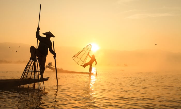 Fishing on Inle Lake, Myanmar