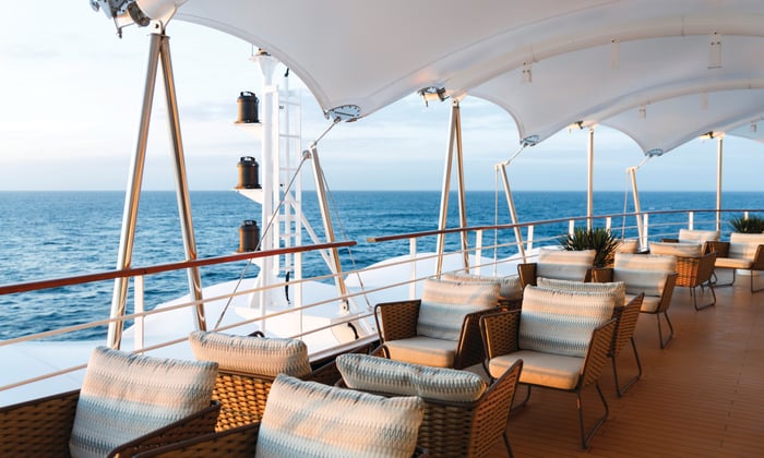 Outdoor seating on Silver Spirit