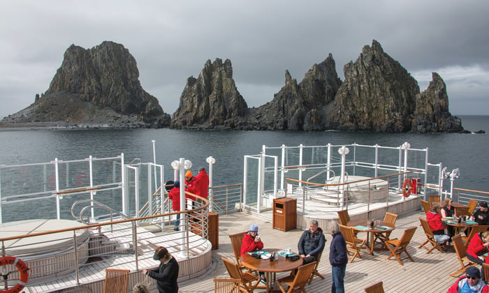 Silver Explorer - Guests enjoying lunch on deck in Antarctica
