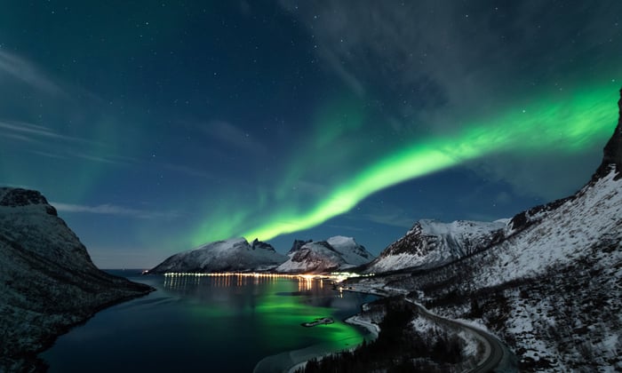 Senja in Norway is one of the best places to view the northern lights on a cruise