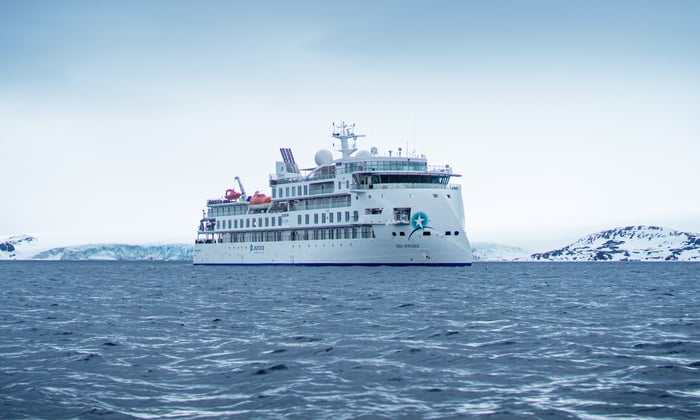 Aurora Expeditions - Greg Mortimer in Antarctica
