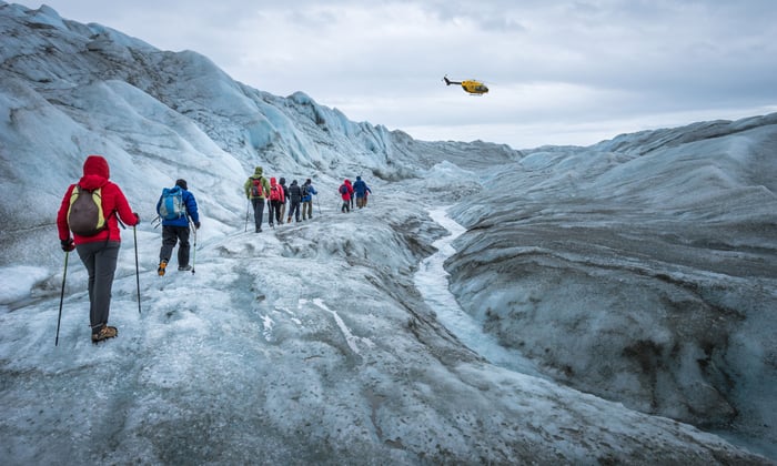 Heli-hiking in Greenland with Quark Expeditions
