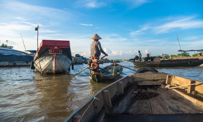 Can Tho on the Mekong Delta, Vietnam