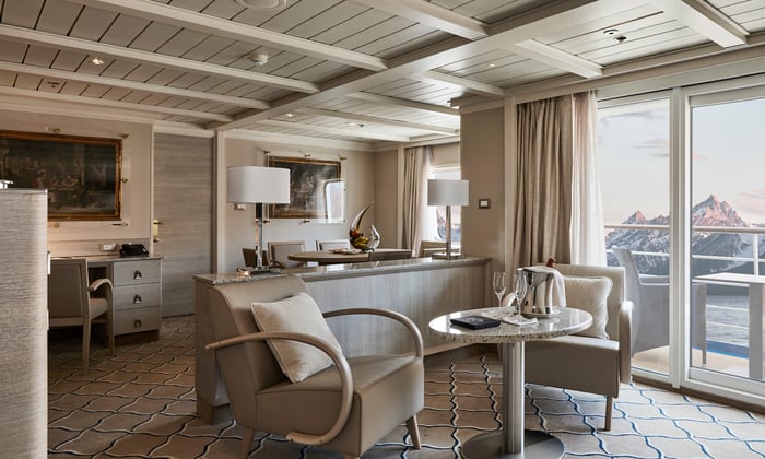 A suite on the expedition ship Silver Cloud