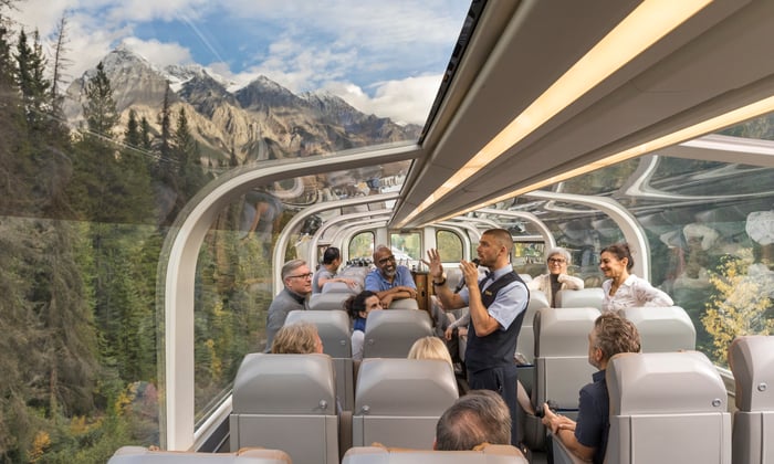 Guests on board Rocky Mountaineer 