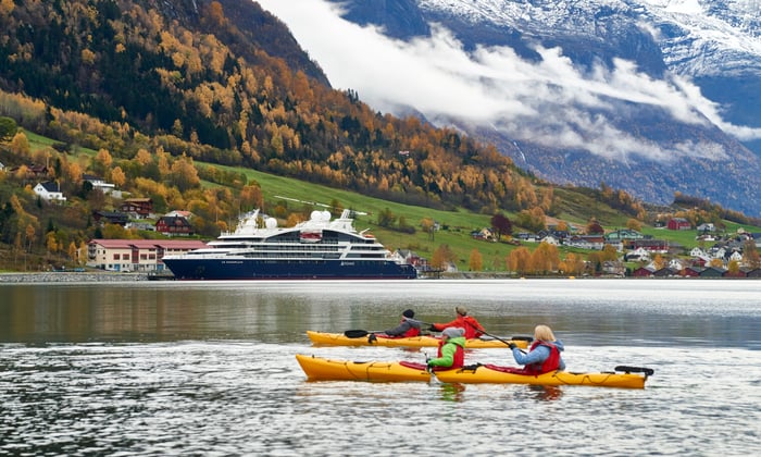 Ponant - Le Champlain with kayaks