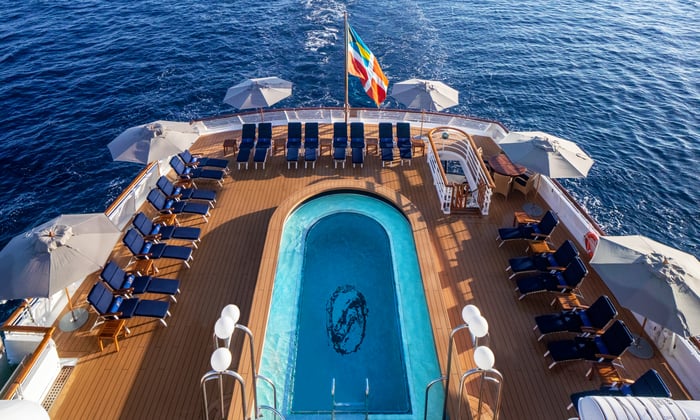 the pool deck on SeaDream