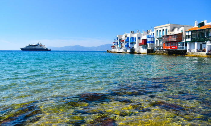 Ponant luxury cruise in Mykonos