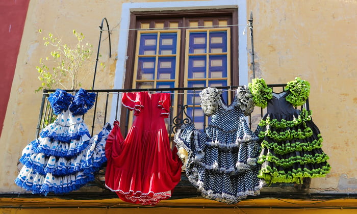Flamenco dresses in Málaga, Spain