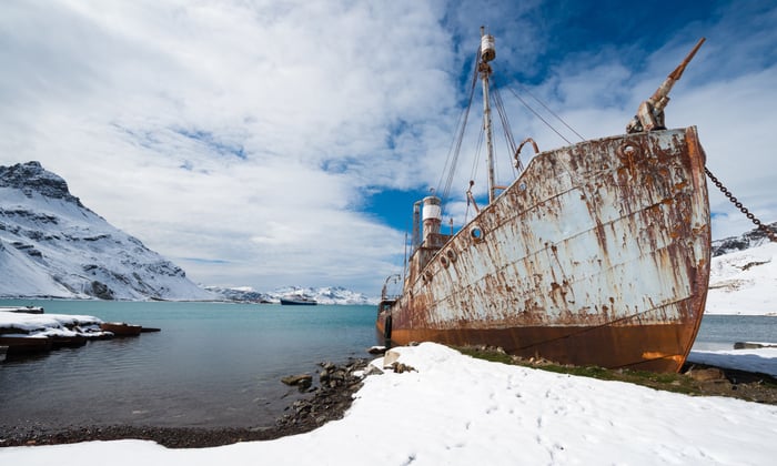Abandoned whaling ship in Grytviken, South Georgia