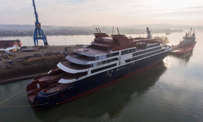 Ponant's Le Lapérouse at the Vard shipyard in Norway