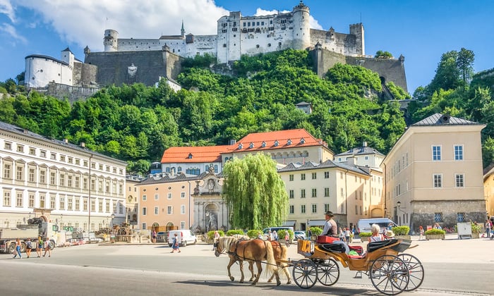Horse and carriage in Salzburg, Austria
