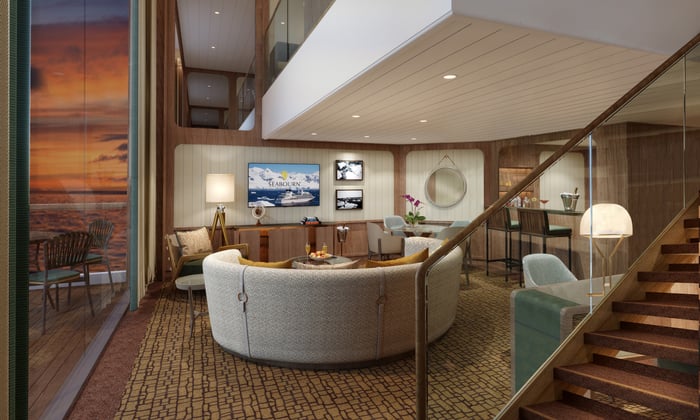 Seabourn Venture expedition ship - Wintergarden Suite living room