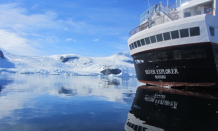 Silver Explorer off Danco Island, Antarctica