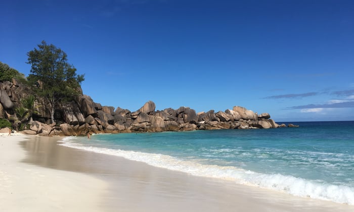 Beach on Praslin island, Seychelles