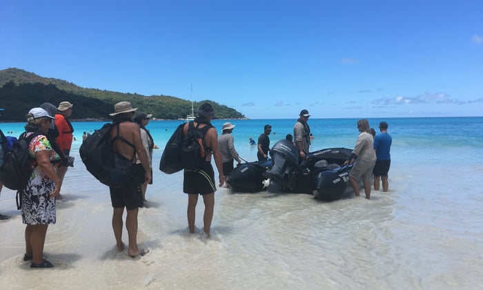 Silversea Expeditions - Zodiac landing in the Seychelles