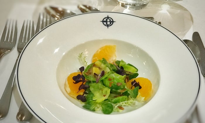 Uniworld S.S. Beatrice - Brussels sprouts in Max's restaurant