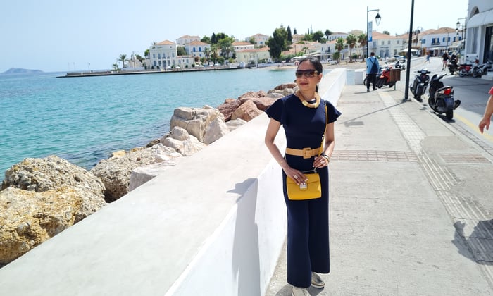 Anjalina in Santorini with Seabourn Encore