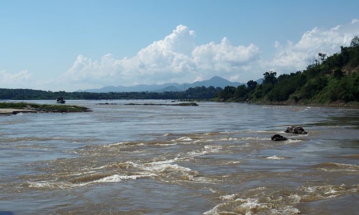 Rocks and rapids on the Upper Mekong in Laos