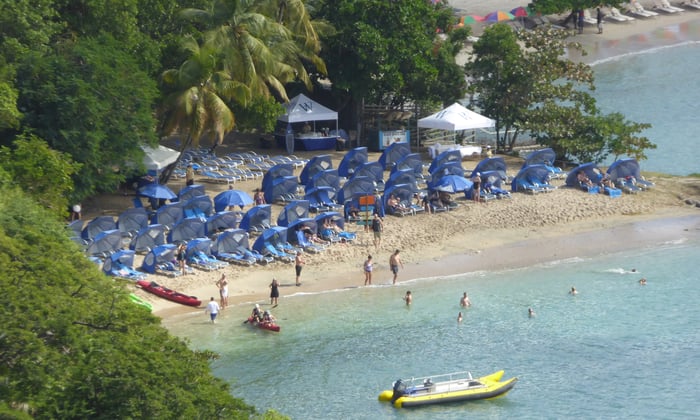 Windstar Island Experience on the beach in Pigeon Island, Saint Lucia
