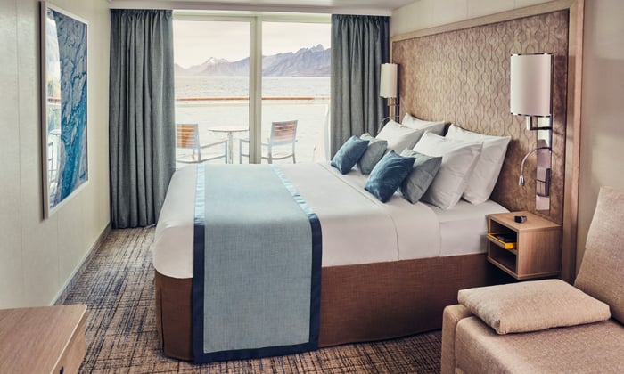 Balcony cabin on board Lindblad Expeditions' National Geographic Endurance