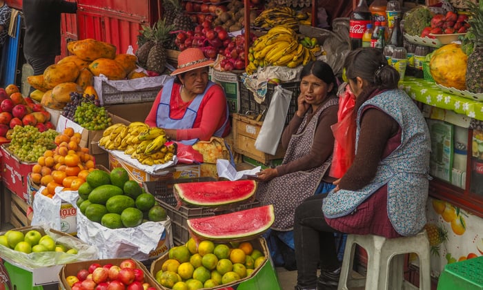 Fruit market in La Paz, Bolivia