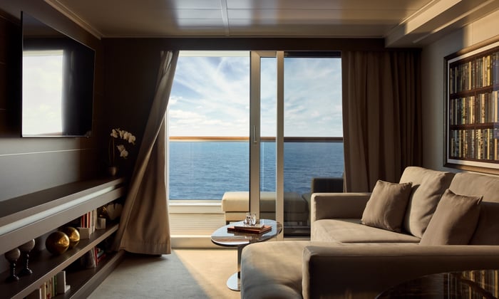 Living area on Explora I's Grand Penthouse