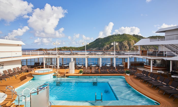 Pool deck onboard Silversea's Silver Whisper