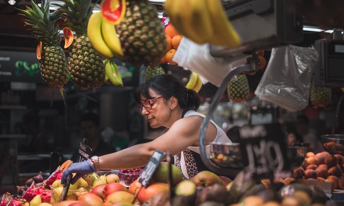 Fruit and vegetable market in Barcelona