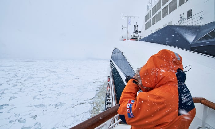 Le Commandant Charcot, Ponant's luxury hybrid-powered icebreaker, in Antarctica