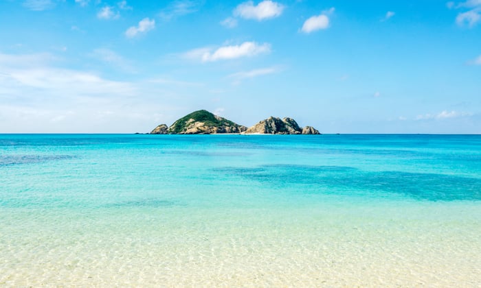 Aharen Beach on Tokashiki island in the Kerama Islands group, Okinawa, Japan