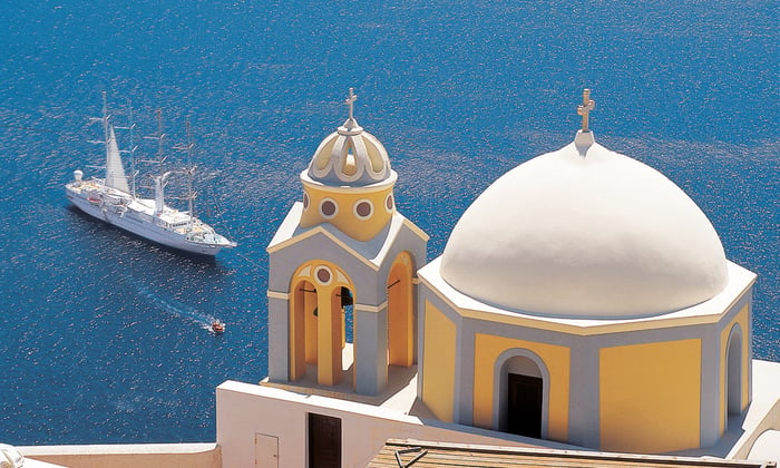 windstar's wind surf in santorini greece