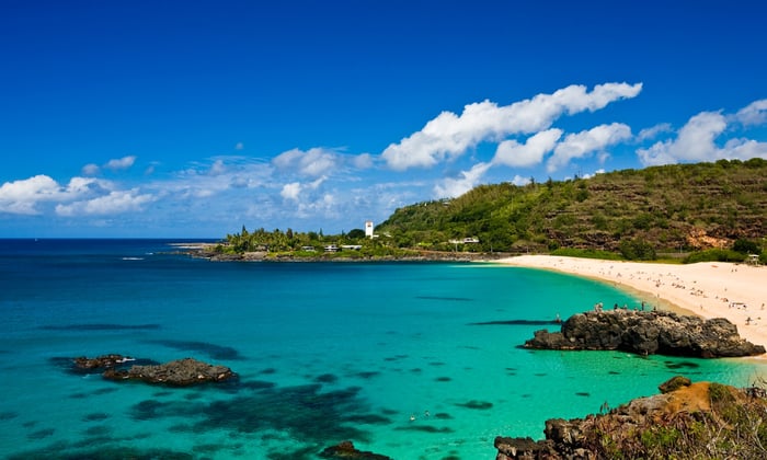 A beach in Oahu